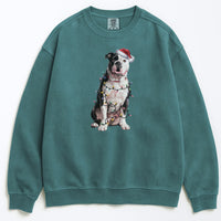 Load image into Gallery viewer, Christmas American Bulldog Sweatshirt, Christmas Lights Dog
