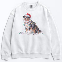 Load image into Gallery viewer, Christmas Australian Shepherd Sweatshirt, Christmas Lights Dog
