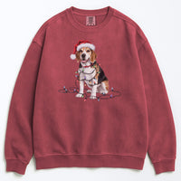Load image into Gallery viewer, Christmas Beagle Sweatshirt, Christmas Lights Dog
