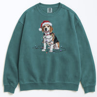 Load image into Gallery viewer, Christmas Beagle Sweatshirt, Christmas Lights Dog
