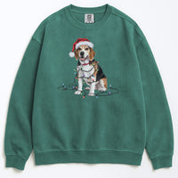 Load image into Gallery viewer, Christmas Beagle Sweatshirt, Christmas Lights Dog
