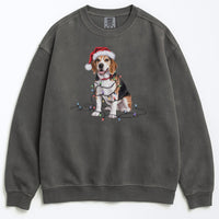 Load image into Gallery viewer, Christmas Beagle Sweatshirt, Christmas Lights Dog
