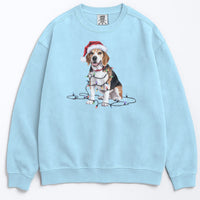 Load image into Gallery viewer, Christmas Beagle Sweatshirt, Christmas Lights Dog
