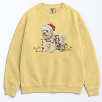 Load image into Gallery viewer, Christmas Bichon Frise Sweatshirt, Christmas Lights Dog
