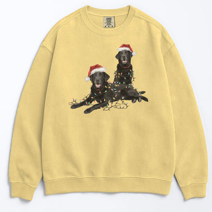 Christmas Black Labs Sweatshirt, Christmas Lights Dog