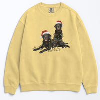 Load image into Gallery viewer, Christmas Black Labs Sweatshirt, Christmas Lights Dog
