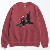 Load image into Gallery viewer, Christmas Black Labs Sweatshirt, Christmas Lights Dog

