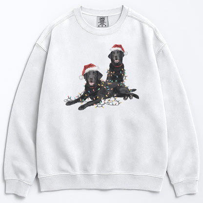 Christmas Black Labs Sweatshirt, Christmas Lights Dog