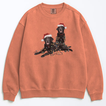 Christmas Black Labs Sweatshirt, Christmas Lights Dog