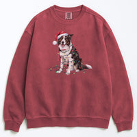 Load image into Gallery viewer, Christmas Border Collie Sweatshirt, Christmas Lights Dog
