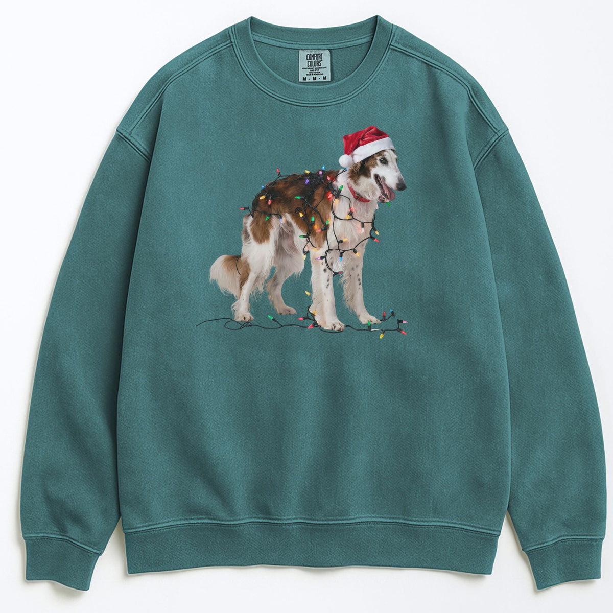 Christmas Borzoi Sweatshirt, Christmas Lights Dog