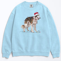 Load image into Gallery viewer, Christmas Borzoi Sweatshirt, Christmas Lights Dog
