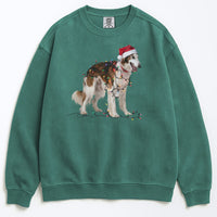 Load image into Gallery viewer, Christmas Borzoi Sweatshirt, Christmas Lights Dog
