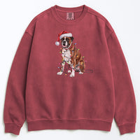 Load image into Gallery viewer, Christmas Boxer Sweatshirt, Christmas Lights Dog
