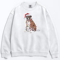 Load image into Gallery viewer, Christmas Boxer Sweatshirt, Christmas Lights Dog
