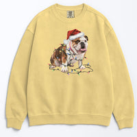Load image into Gallery viewer, Christmas Bulldog Sweatshirt, Christmas Lights Dog
