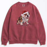 Load image into Gallery viewer, Christmas Bulldog Sweatshirt, Christmas Lights Dog
