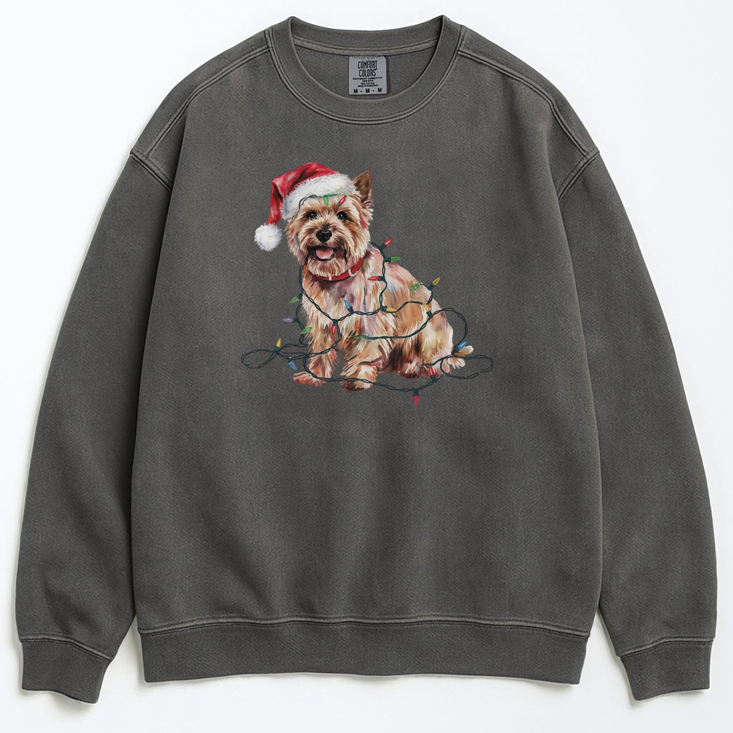 Christmas Cairn Terrier Sweatshirt, Christmas Lights Dog