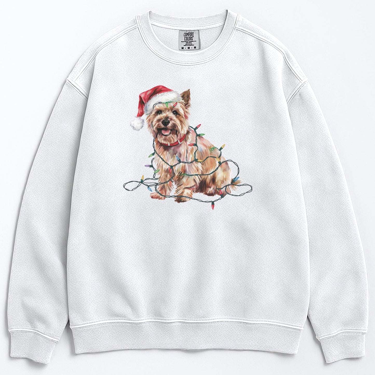 Christmas Cairn Terrier Sweatshirt, Christmas Lights Dog
