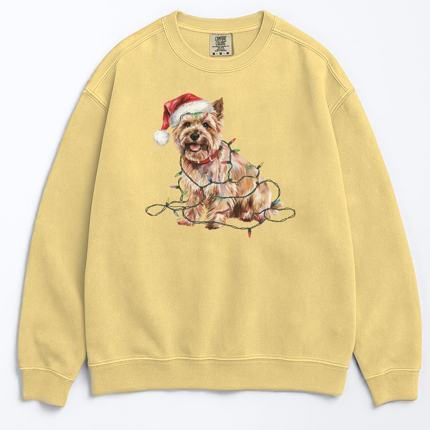 Christmas Cairn Terrier Sweatshirt, Christmas Lights Dog