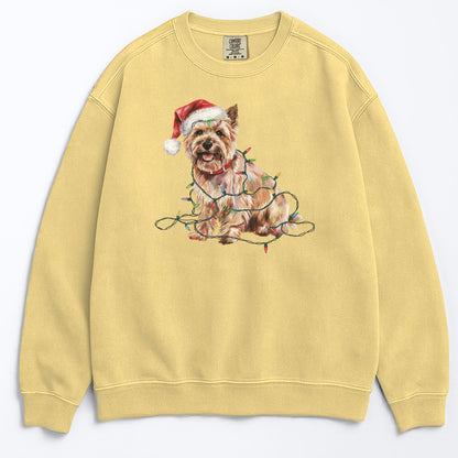 Christmas Cairn Terrier Sweatshirt, Christmas Lights Dog