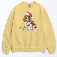 Load image into Gallery viewer, Christmas Cavalier King Charles Spaniel Sweatshirt, Christmas Lights Dog

