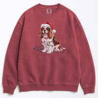 Load image into Gallery viewer, Christmas Cavalier King Charles Spaniel Sweatshirt, Christmas Lights Dog
