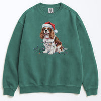 Load image into Gallery viewer, Christmas Cavalier King Charles Spaniel Sweatshirt, Christmas Lights Dog
