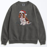 Load image into Gallery viewer, Christmas Cavalier King Charles Spaniel Sweatshirt, Christmas Lights Dog
