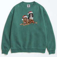 Load image into Gallery viewer, Christmas Cavalier King Charles Spaniels Sweatshirt, Christmas Lights Dogs

