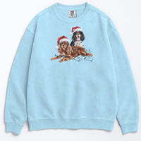 Load image into Gallery viewer, Christmas Cavalier King Charles Spaniels Sweatshirt, Christmas Lights Dogs

