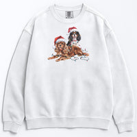 Load image into Gallery viewer, Christmas Cavalier King Charles Spaniels Sweatshirt, Christmas Lights Dogs
