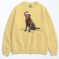 Load image into Gallery viewer, Christmas Chocolate Labrador Sweatshirt, Christmas Lights Dog
