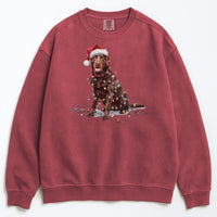 Load image into Gallery viewer, Christmas Chocolate Labrador Sweatshirt, Christmas Lights Dog
