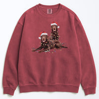 Load image into Gallery viewer, Christmas Chocolate Labradors Sweatshirt, Christmas Lights Dogs
