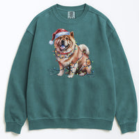 Load image into Gallery viewer, Christmas Chow Chow Sweatshirt, Christmas Lights Dog
