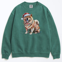 Load image into Gallery viewer, Christmas Chow Chow Sweatshirt, Christmas Lights Dog
