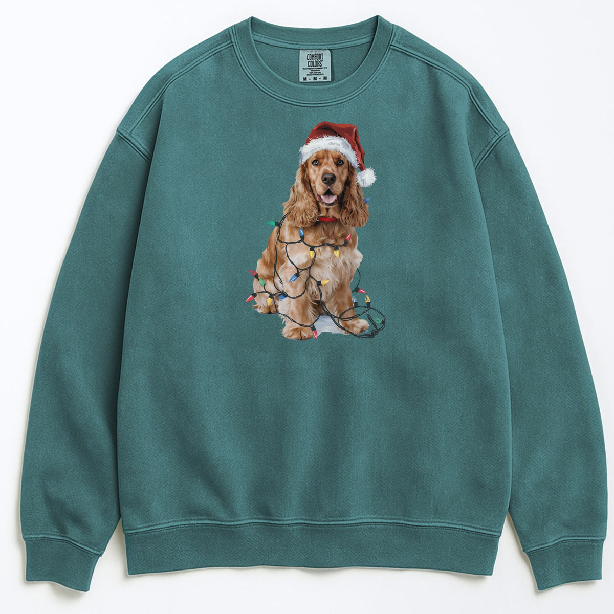 Christmas Cocker Spaniel Sweatshirt, Christmas Lights Dog