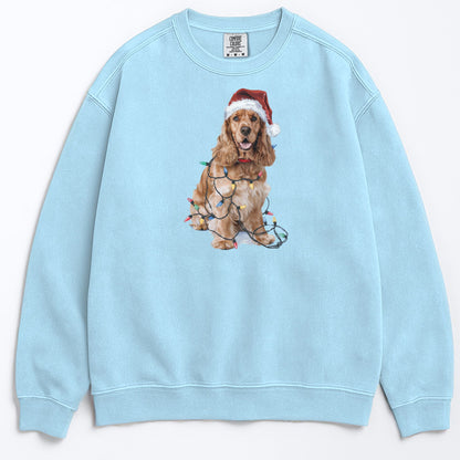 Christmas Cocker Spaniel Sweatshirt, Christmas Lights Dog