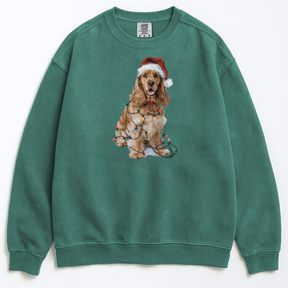 Christmas Cocker Spaniel Sweatshirt, Christmas Lights Dog