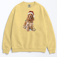 Load image into Gallery viewer, Christmas Cocker Spaniel Sweatshirt, Christmas Lights Dog
