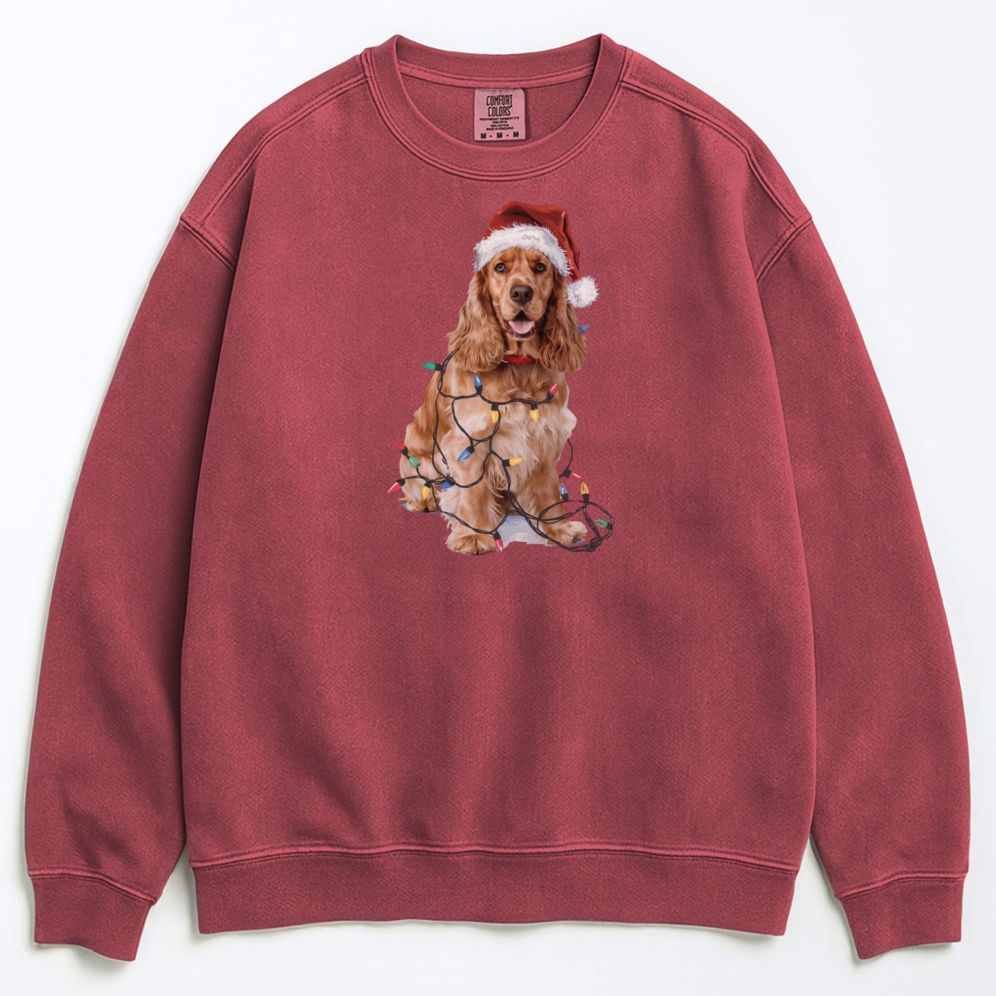 Christmas Cocker Spaniel Sweatshirt, Christmas Lights Dog