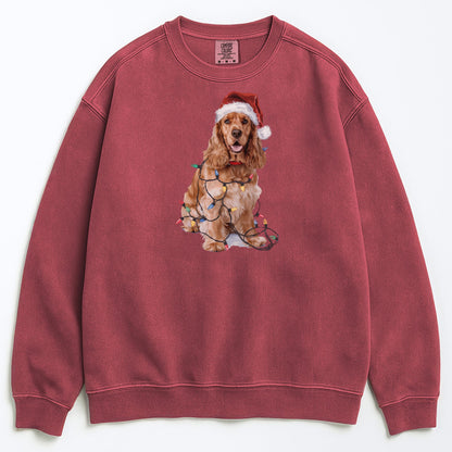 Christmas Cocker Spaniel Sweatshirt, Christmas Lights Dog