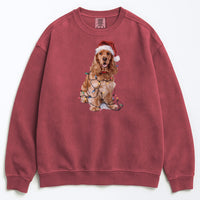 Load image into Gallery viewer, Christmas Cocker Spaniel Sweatshirt, Christmas Lights Dog

