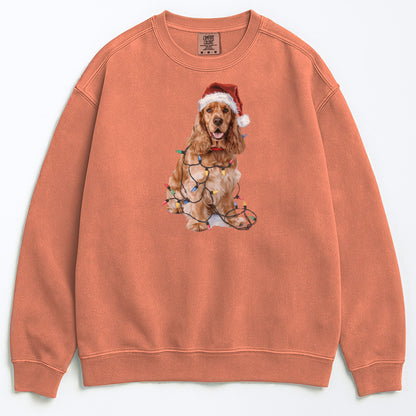 Christmas Cocker Spaniel Sweatshirt, Christmas Lights Dog