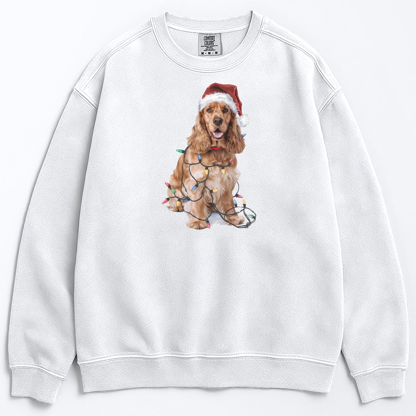 Christmas Cocker Spaniel Sweatshirt, Christmas Lights Dog