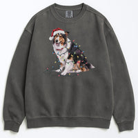 Load image into Gallery viewer, Christmas Collie Sweatshirt, Christmas Lights Dog
