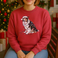 Load image into Gallery viewer, Christmas Collie Sweatshirt, Christmas Lights Dog
