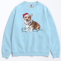 Load image into Gallery viewer, Christmas Corgi Sweatshirt, Christmas Lights Dog
