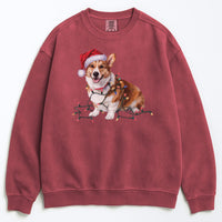 Load image into Gallery viewer, Christmas Corgi Sweatshirt, Christmas Lights Dog
